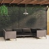 vidaXL Patio Lounge Set Outdoor Sectional Corner Sofa Poly Rattan Dark Grey - 2 of 4