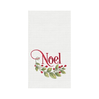 C&F Home Noel Garland Embroidered Waffle Weave Kitchen Towel