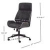 Nordlys Wood and Black Faux Leather Adjustable Office Chair Modern Design Style Upholstery Bedroom - 4 of 4