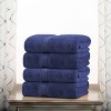 Luxury Cotton Heavyweight Ultra-Plush Bath Towel Set of 4 by Blue Nile Mills - 2 of 4
