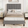 Twin/Full/Queen/King Size Bed Frame with Adjustable Headboard, Linen Upholstered Twin Platform Bed Frame with Strong Wooden Slats - 3 of 4