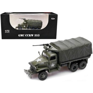 GMC CCKW 353 Truck With Mounted Gun Olive Drab "4148174-S" US Army World War II 1/72 Diecast Model by Legion - 1 of 4