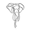 Brewster Asha Elephant Metal Wall Art: Iron Sculpture, Modern Decor, Vertical Orientation, 28"H x 20"W - 3 of 4