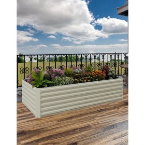 6x3x2ft Galvanized Raised Garden Bed,Deep Root Planter Box for Vegetables,Flowers,Herbs-Large Metal Raised Garden Bed Kit Outdoor,Beige - 1 of 4