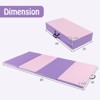 Costway 8' x 4' x 2'' Folding Gymnastics Mat Tumbling Exercise PU Leather Cover for Yoga Purple\Blue\Pink - 2 of 4