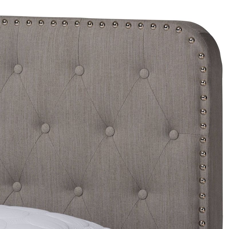 Annalisa Fabric Upholstered Button Tufted Panel Bed - Baxton Studio, 5 of 9