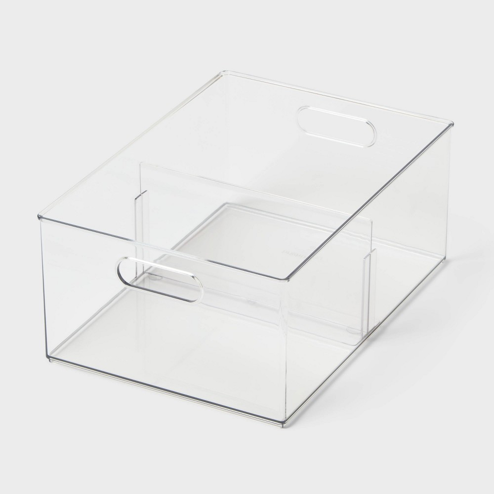All Purpose Clear Storage Bin with Adjustable Divider Large - Brightroom™