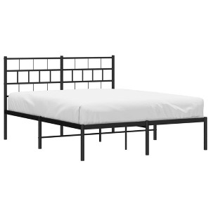 vidaXL Metal Bed Frame, Bed Base with Headboard, Bedstead for Bedroom Living Room, Mattress Foundation - 1 of 4