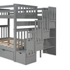 PAGED Wooden Housebed Bunk Bed Loft Bed, Twin over Twin Bed Frame with Window, Shelves, Ladder and Guardrail for Kids, Teens - 4 of 4