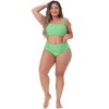 Agnes Orinda Women's Plus Size Two-Piece Tie High Waisted Adjustable Straps Bikini Set - 3 of 4