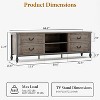 TV Stand, 70 Inch Mid-Century Modern Entertainment Center – 4 Drawers Metal Roman Columns Rustic Grey TV Console for Living Room - 4 of 4