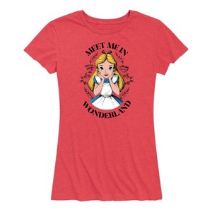 Women's - Alice In Wonderland - Meet Me In Wonderland Short Sleeve Graphic T-Shirt - 1 of 4