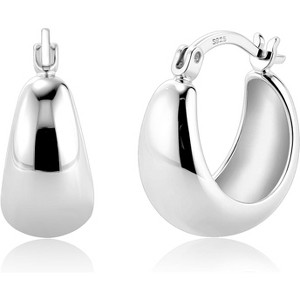 Sterling Silver Chunky Hoop Earrings for Women Hypoallergenic Thick Huggie Earring Wide Hoops Everyday Hoop Earrings - 1 of 4