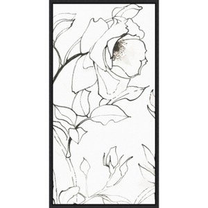 Amanti Art Sketch of Roses Panel II by Shirley Novak Canvas Wall Art Print Framed 14 x 27-in. - 1 of 4