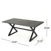 Christopher Knight Home Rolando Outdoor 70.5" Aluminum Dining Table with Sled Cross Base - 3 of 4