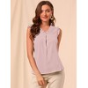 INSPIRE CHIC Women's Ruffled Sleeveless Work Business Vintage Blouses - 2 of 4