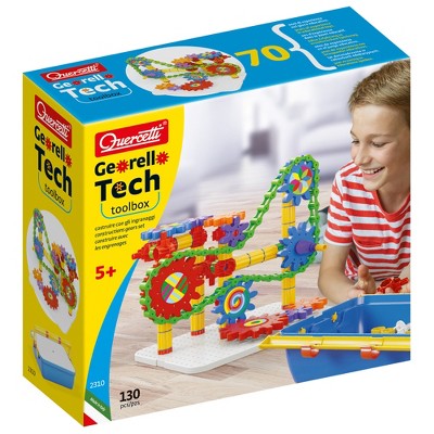 Quercetti: Georello Tech Toolbox - 130pc Gears Building Set, STEM Toy, Kids 5+