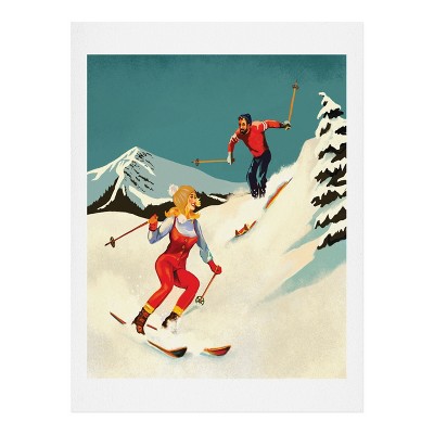 The Whiskey Ginger Retro Skiing Couple Art Print - Society6