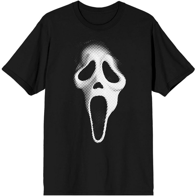 Ghostface Dithers Mask Men's Black T-Shirt, 1 of 4
