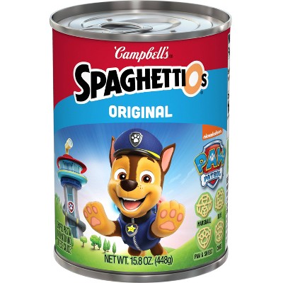 Campbell's SpaghettiOs Original Canned Pasta with Paw Patrol Shapes - 15.8oz