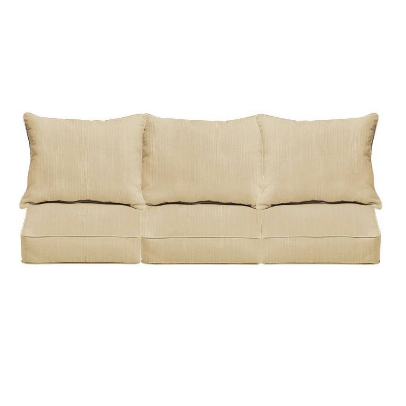 Sunbrella Outdoor Corded Sofa Pillow and Cushion Set Beige, 1 of 8