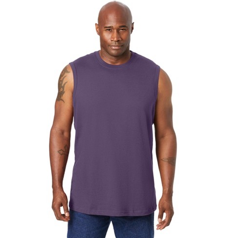 KingSize Men s Big Tall Shrink Less Lightweight Muscle T Shirt 6XL Vintage Purple