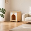 Racxily Cream Yellow Flat Roof Pet House FSC Solid Wood 53¡Á51.6¡Á60 cm Indoor Shelter for Small Cats & Dogs - 4 of 4