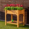 Tangkula Outdoor 8 Grids Raised Garden Bed Elevated Planter Box Kit w/Liner & Shelf for Backyard Patio - 3 of 4