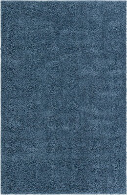 Marine Blue Rectangular Shag Indoor Area Rug