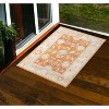 5' X 7' Blue and Orange Floral Stain Resistant Indoor Outdoor Area Rug - 2 of 4
