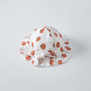 MyKids-Usa Baby Printed Pattern Bow Belt Decoration Lace Design Hats - 1 of 4