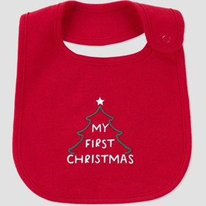 Carter's Just One You®️ Baby My First Christmas Bib - Red - 1 of 4