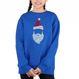 LA Pop Art Santa Claus - Girl's Word Art Crewneck Sweatshirt - 1 of 3