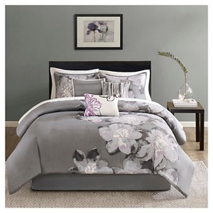 Jasmine Watercolor Floral Comforter Set - 7 Piece - 1 of 4