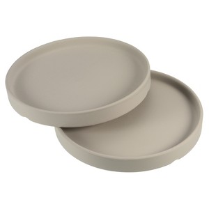 Unique Bargains Indoor Ceramic Round Plant Pot Saucers Tray 2 Pcs - 1 of 4