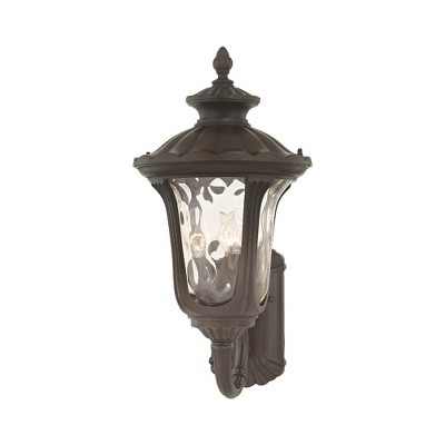 Oxford Imperial Bronze 3-Light Outdoor Wall Lantern with Hand Blown Glass