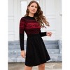 Womens Sweater Dress Long Sleeve Crewneck High Waist A-Line Cute Knitted Mini Sweater Dress - 2 of 4