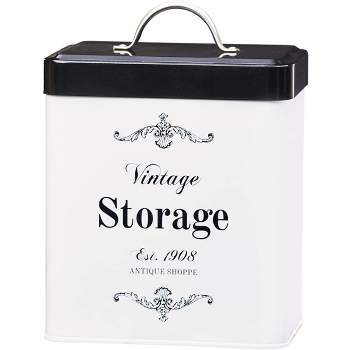 Amici Home Antique Shoppe Vintage Storage Metal Canisters, Food Safe, Push  Top Lid, Large, 208 Ounces 