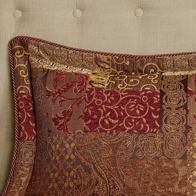 California King Red Chenille Jacquard Patchwork Comforter Set
