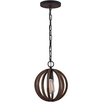 Generation Lighting Allier 10" Wide Weathered Oak Wood Mini Pendant