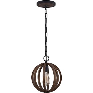Generation Lighting Allier 10" Wide Weathered Oak Wood Mini Pendant - 1 of 2