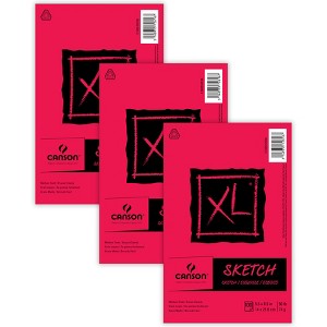 Canson XL Series Sketch Pad, Foldover Binding, 100 Sheet, 5.5x8.5 inch, Pack of 3 - 1 of 2