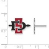 Black Bow Jewelry 14k White Gold San Diego State Aztecs NCAA Post Earrings - 2 of 3