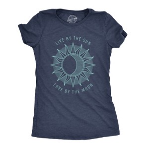 Womens Live By The Sun Love By The Moon Cool Beach Tee Vacation T Shirt - Crazy Dog Women's T Shirt - 1 of 4