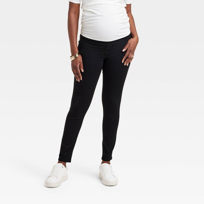 High-Rise Over Belly Skinny Maternity Pants - Isabel Maternity by Ingrid & Isabel™ Black, 1 of 6