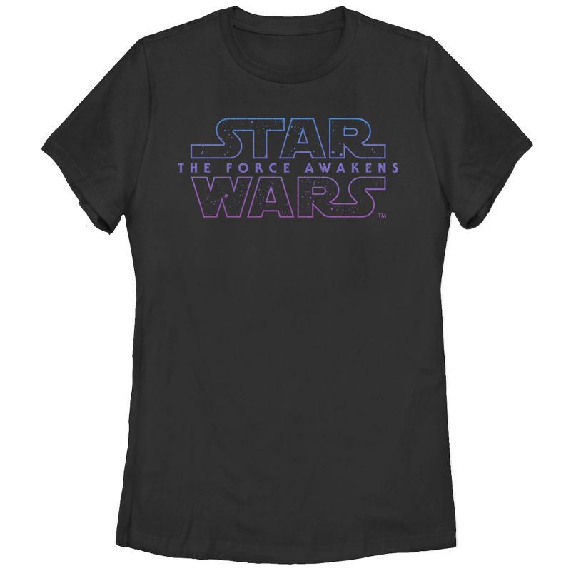 Women's Star Wars The Force Awakens Starry Logo T-Shirt, 1 of 4