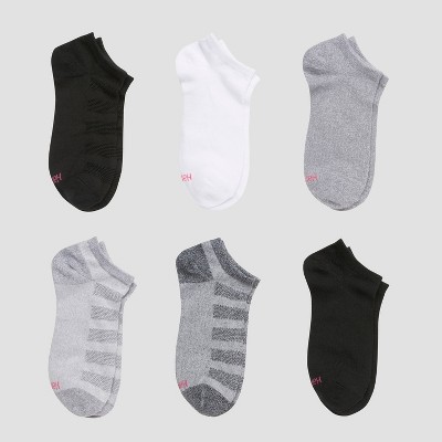 Hanes Premium Girls' 6pk No Show Solid Socks - Colors May Vary L : Target