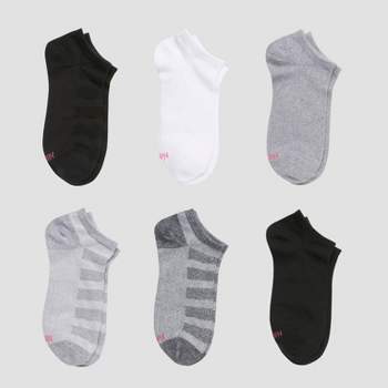 Hanes Premium Girls' 6pk No Show Solid Socks - Colors May Vary