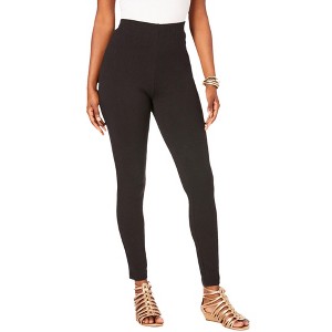 Roaman's Women's Plus Size Petite Ankle-Length Essential Stretch Legging - 1 of 4