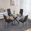 Cross Leg Modern Dining Table, with Round or Square Table Top, Pedestal Dining Table, End Table Leisure Coffee Table - 3 of 4